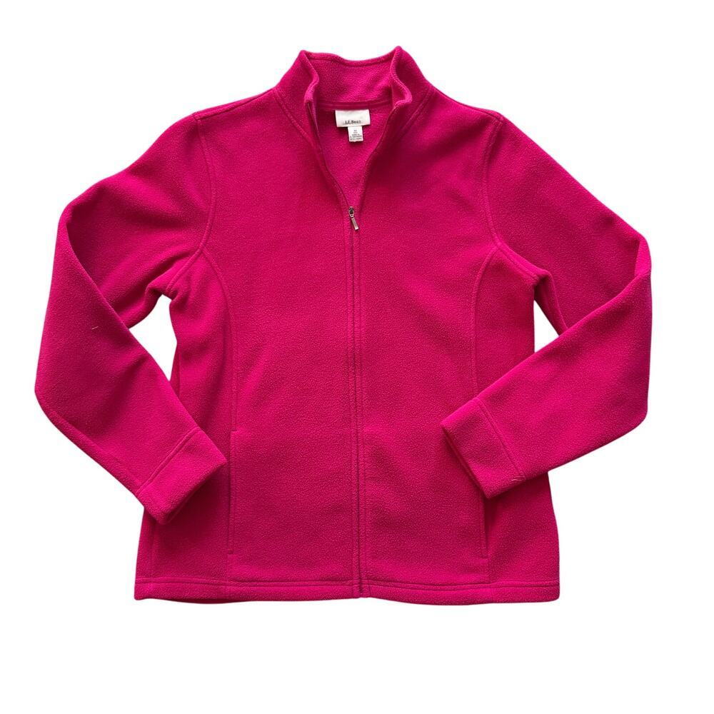 L.L. Bean fleece Jacket Women's Size M Medium Reg Pink‎ Activewear Hiking Zip up